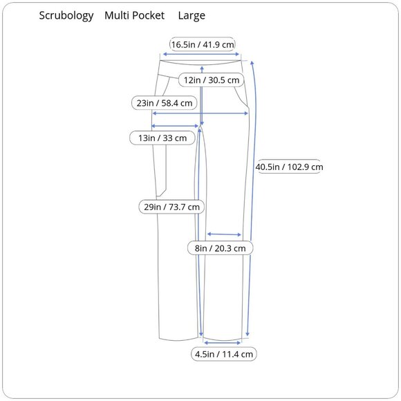 Scrubology Large Navy Blue Multi-Pocket Scrub Pants Poly/Spandex Stretch Medical - Picture 2 of 12